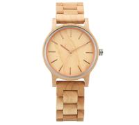 DCRYRPQES Ebony Full Wood Quartz Men's Wristwatch Vintage Wooden Bangle Male Watches Folding Clasp(Maple Wood 1PC)