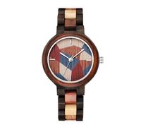 DCRYRPQES Personalized Creative Watch Colorful Strap Wooden Quartz Watches for Man Woman