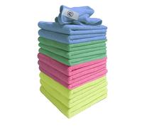 DCS Microfibre Cleaning Cloth, Assorted, Pack of 12, Large Size: 40x40cm. Super Soft Premium Streak Free Washable Cloth Duster for Kitchen, Bathrooms, Surfaces, Mirrors, Car, Motorbike