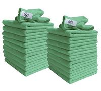 DCS Microfibre Cleaning Cloth, Green, Pack of 20, Large Size: 40x40cm. Super Soft Premium Streak Free Washable Cloth Duster for Kitchen, Bathrooms, Surfaces, Mirrors, Car, Motorbike
