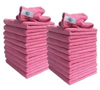 DCS Microfibre Cleaning Cloth, Pink, Pack of 20, Large Size: 40x40cm. Super Soft Premium Streak Free Washable Cloth Duster for Kitchen, Bathrooms, Surfaces, Mirrors, Car, Motorbike