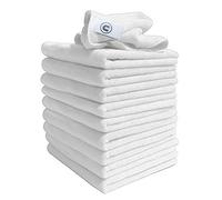 DCS Microfibre Cleaning Cloth, White, Pack of 10, Large Size: 40x40cm. Super Soft Premium Streak Free Washable Cloth Duster for Kitchen, Bathrooms, Surfaces, Mirrors, Car, Motorbike