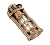 DCSCRFE Vintage Trench Kerosene Zinc Alloy Lighter Windproof Wheel Lighter with Transparent Fuel Tank for Men (Bronze)