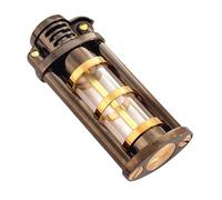 DCSCRFE Vintage Trench Lighter Kerosene Zinc Alloy Windproof Wheel Lighter with Transparent Fuel Tank for Men (Black)