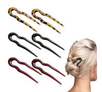 Dcsfadq 6 x U-shaped hair pins, French hair pin headdress, Chinese hair pins, chignon fork, hair pins for women, girls, updo hairstyles