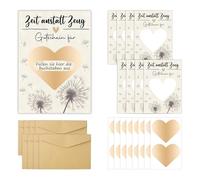 Dcsfadq Pack of 8 Voucher Cards with Envelope, Time Instead of Stuff Voucher Cards to Fill Yourself, Money Gifts Packaging, Scratch Cards for Birthday, Wedding, Youth Initiation