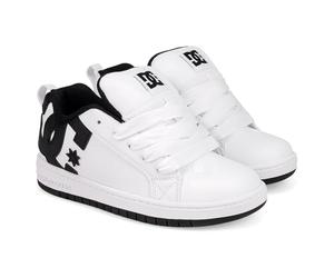 Dcshoes Court Graffik Leather Shoes Trainers, White Black, 1.5 UK
