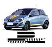 DCSNXZF Car Side Skirt Decal Stickers for Opel Corsa, Car Body Stripe Sticker Accessory,Matt silver