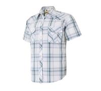 Dctop Men's Shirt Short Sleeve Casual Press Studs Plain Colours Checked Suit Regular Fit Casual Shirt, White Checked #28, XL