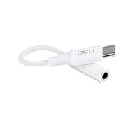 DCU TECNOLOGIC | Type C Adapter - Aux/Audio Jack | Connection for Mobile/Tablet/PC | Headphone Adapter | Type C Connection - Audio/AUX Jack | White