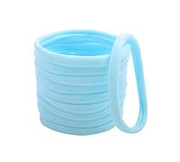 DCUTERQ 50Pcs Baby Girls Soft Stretchy DIY Solid Color Nylon Headbands Hair Bands Hair Accessories blue 2