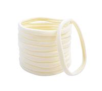 DCUTERQ 50Pcs Baby Girls Soft Stretchy DIY Solid Color Nylon Headbands Hair Bands Hair Accessories beige 2