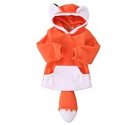 DCUTERQ Baby Boys Girls Cute Fox Hooded Pullover Sweatshirt Cartoon Hoodie Coat Outwear Jacket Orange 3-4 years