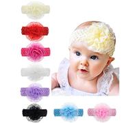 DCUTERQ Baby Girl Headbands with Bows Newborn Infant Flowers Elastic Hairband Child Hair Accessories