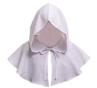 DCUTERQ Halloween Grim Cowl Cloak Medieval Wicca Pagan Hood Hat Cosplay Costumes Hooded Poncho for Men Women White