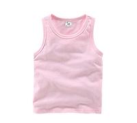 DCUTERQ Toddler Baby Boys Girls Solid Tank Tops T-Shirts Undershirts Cotton Summer Sleeveless Vest Pink 12-18 Months