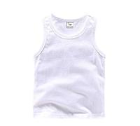 DCUTERQ Toddler Baby Boys Girls Solid Tank Tops T-Shirts Undershirts Cotton Summer Sleeveless Vest White 12-18 Months