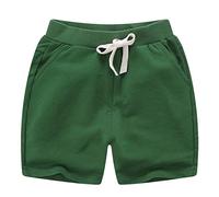 DCUTERQ Toddler Baby Kids Solid Cotton Sport Jogger Shorts Pants Boys Girls Summer Casual Elastic Waist Pants Army Green 4 Years