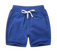 DCUTERQ Toddler Baby Kids Solid Cotton Sport Jogger Shorts Pants Boys Girls Summer Casual Elastic Waist Pants Royal Blue 4 Years