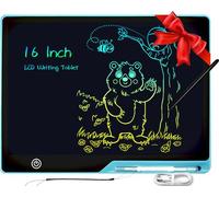 DCV 16 Inch LCD Writing Board, Rechargeable Drawing Board, Reusable Doodle Board Learning Educational Toys for Toddler 2-9 Year Old Girl Boy, Colorful Drawing Pad Gifts for Birthday (Blue)
