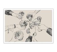 Dcvjiy Funky Bar Cart Decor Aesthetic Canvas Wall Art Trendy Black and White Cheers Cocktail Posters Champagne Alcohol Drinks prints painting Apartment Kitchen Home Wall Decor 12x16in Unframed