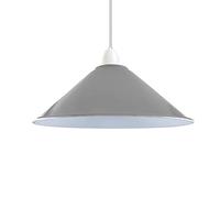 DCVOLTAGE 1 Pcs Modern Ceiling Lamp Shade Grey Metal Cone Shape Pendant Light E27 Base Hanging Light Fixture for Bedroom Hallway Office Café Restaurant