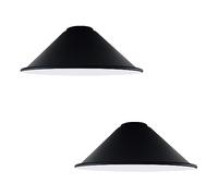DCVOLTAGE 2 Pack Modern Ceiling Lamp Shade Black Inner White Metal Cone Shape Pendant Light E27 Base Hanging Light Fixture for Bedroom Hallway Office Café Restaurant