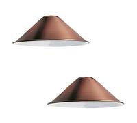 DCVOLTAGE 2 Pack Modern Ceiling Lamp Shade Copper Metal Cone Shape Pendant Light E27 Base Hanging Light Fixture for Bedroom Hallway Office Café Restaurant
