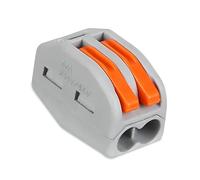 DCVOLTAGE 50pcs Lever-Nut Wire Connectors, 2port Compact Electrical Connectors, Cable Connectors, Compact Splicing Connectors for Circuit Inline, Terminals Blocks, Flame retardant PA/PC