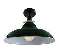 dcVoltage Modern Vintage Industrial Flush Mount Ceiling Lamp Retro Flush Mount Pendant 1 Light Metal 32cm Shade Hallway Indoor Light Fitting For Bed room, Kitchen, Living room and Dining room
