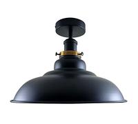dcVoltage Modern Vintage Industrial Flush Mount Ceiling Lamp Retro Flush Mount Pendant 1 Light Metal 32cm Shade Hallway Indoor Light Fitting For Bed room, Kitchen, Living room and Dining room