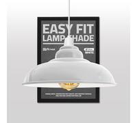 DCVOLTAGE Retro Ceiling Pendant Lamp Shade White Metal 32 cm Width 13.5 cm Height Curved Shape Ideal for Living Room Bed Room Kitchen Office Balcony Restaurant Bar