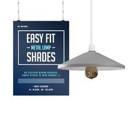 DCVOLTAGE Retro Modern Metal Lamp Shades Grey Ceiling Light Shades Vintage Industrial 33.5cm Easy Fit Country Style Bulb Guard Task Pendant Lighting Bedroom Kitchen