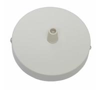 DCvoltage Vintage Hanging Pendant Light Modern Retro Industrial Style E27 Base Lamp Holder Fabric Cable Ceiling Roses in White Colour Light Fitting Flat Top Lamp Kit with Strap 100mm (White)