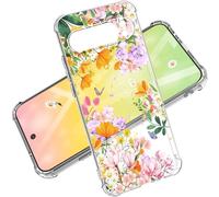 Dcwunk for Google Pixel 10 Pro Case Camera Lens Protector, [Flowers Slim]+[Anti-Drop Shockproof Protective] Soft TPU Women Stylish Pixel 10 Pro Phone Covers 6.3 Inch (Summer Overture)