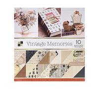 DCWV Premium Stack-12 Double Sided Vintage Memories, Gold Foil & UV Shine, 36 Seats, PS-005-00640, Multi-Colour, 12-x 12-Inch