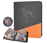 DCY BLUE Toploader Binder 9 Pocket, Holds 360 Toploaders,Trading Card Album for MTG/Yugioh/TCG Trading Cards & Sports Cards in 3x4'' (Orange)