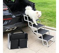 DCYBDL Dog Ramps for Cars for Renault Escape Captur Megane Koleos Kadjar, Foldable Dog Stairs for Cars with Aluminium Frame Non Slip Pet Ramp for Large Dogs SUV Truck