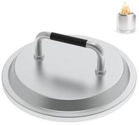 DcYourHome Fire Pit Lid for Solo Stove Ranger 2.0 & 1.0 Accessories, Stainless Steel Fire Pit Cover for Solo Ranger 15 inch Lid and Other 15 inch Outdoor Firepit Accessories with Heat Resistant Handle