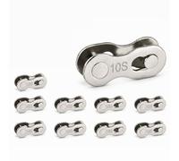DCYQAIN 10Pcs 10 Speed Bike Chain Quick Links, Rustproof Zinc-Plated Alloy Steel Bicycle Connectors, Tool-Free Installation for Mountain Road Bikes, Compatible with Shi-mano KMC SRAM