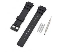 DCYQAIN 18mm Resin Watch Band Compatible with Ca-sio MRW-200H, Waterproof Sweatproof Replacement Strap with Stainless Steel Buckle for Men & Women (Black)