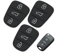 DCYQAIN 2 Pack 3-Button Car Key Fob Silicone Button Pad Replacement, Rubber Keypad Repair for Hyundai & Kia Remote Key, DIY Fix for Worn Cracked Buttons