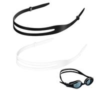 DCYQAIN 2 Pcs Swimming Goggle Straps Replacement Silicone Silicone Swim Strap Head Band Water Sports Replacement Spare Accessories for Adults Swim Glasses Eyewear, Black and White