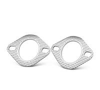 DCYQAIN 2Pcs 3 Inch (76mm) 2 Bolt Exhaust Gaskets, 5-Layer Steel Graphite High Temperature Muffler Flange Gaskets for Automotive Truck Industrial Exhaust Systems