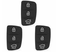 DCYQAIN 3 Pack 3 Button Car Key Fob Rubber Pad Replacement, Compatible with Hyundai i10 i20 i30 ix35 Tuc-son San-ta Fe, Flip Key Shell Button Cover for Remote Fob Repair