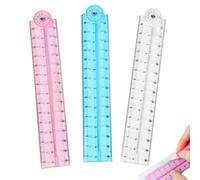 DCYQAIN 3 Pack Clear Folding Rulers, 30cm/12 Inch Dual Scale Scratch Resistant Foldable Measuring Rulers, Transparent Geometry Rulers for Math Drawing Homework Back to School Office Craft Supplies
