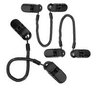 DCYQAIN 3-Pack Hat Clips Retainer, Anti-Loss Windproof Lanyard Cord with Safety Lock Clips for Golf Fishing Boating Sailing Running, Black