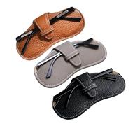 DCYQAIN 3 Pcs Leather Slim Glasses Case, Portable Soft Glasses Pouch Anti-Scratch Spectacle Cases Eyeglasses Cover Holder Storage Bag for Women Men