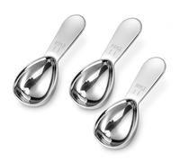 DCYQAIN 3 Pcs Stainless Steel Coffee Scoop Set, Short Handle Measuring Spoons for Ground Coffee, Tea, Sugar, Flour, Spices, Multipurpose Kitchen Table Spoons