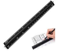 DCYQAIN 30cm Aluminum Triangular Architectural Scale Ruler, Metric Laser-Etched Drafting Ruler with 1:20/1:25/1:50/1:75/1:100/1:125 Scales for Architects & Engineers